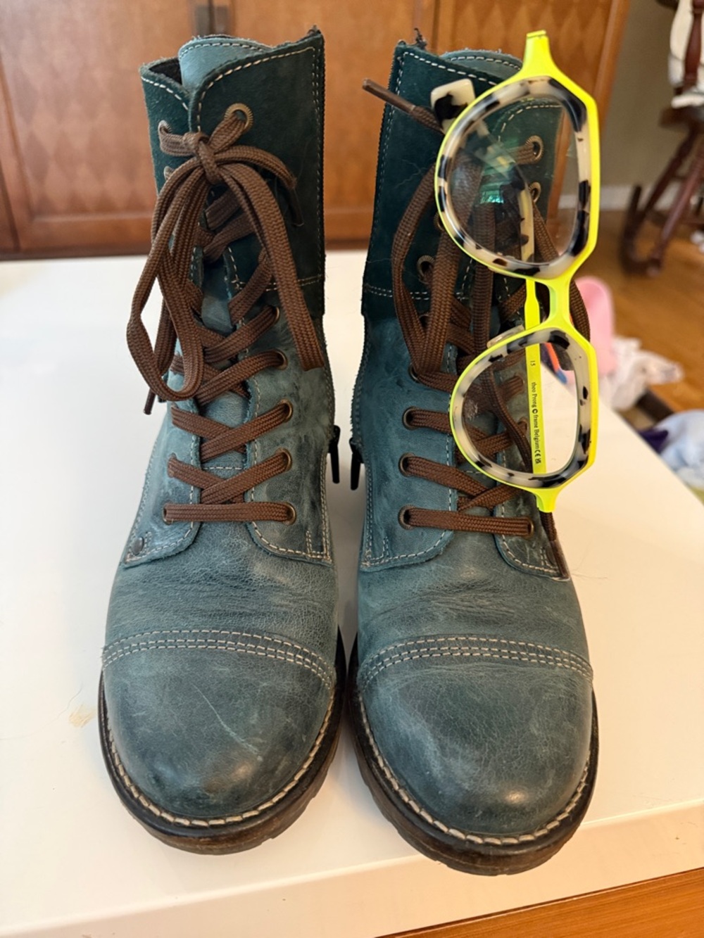 Taos Footwear Teal Combat Boots